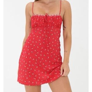 Rumored Red Floral Mini Dress